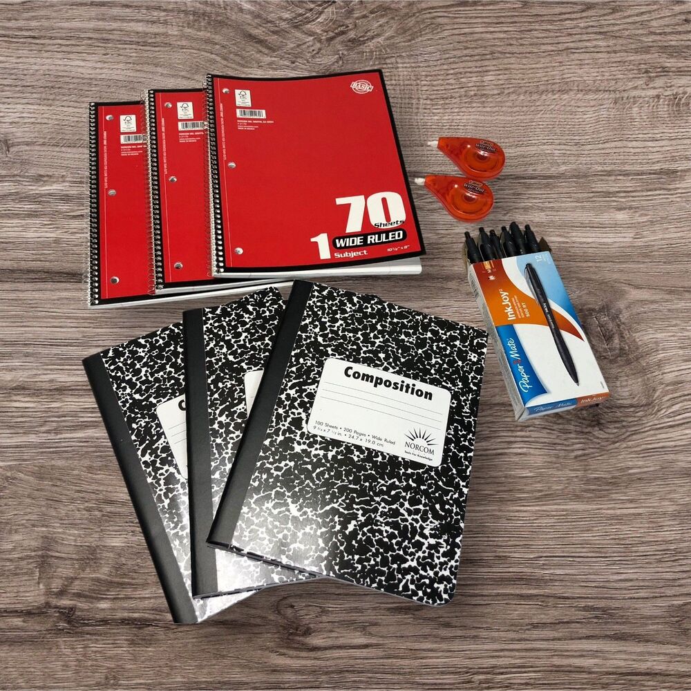 Back to School Essentials Supplies Pack Kit Bundle ~ Composition Notebooks Pens